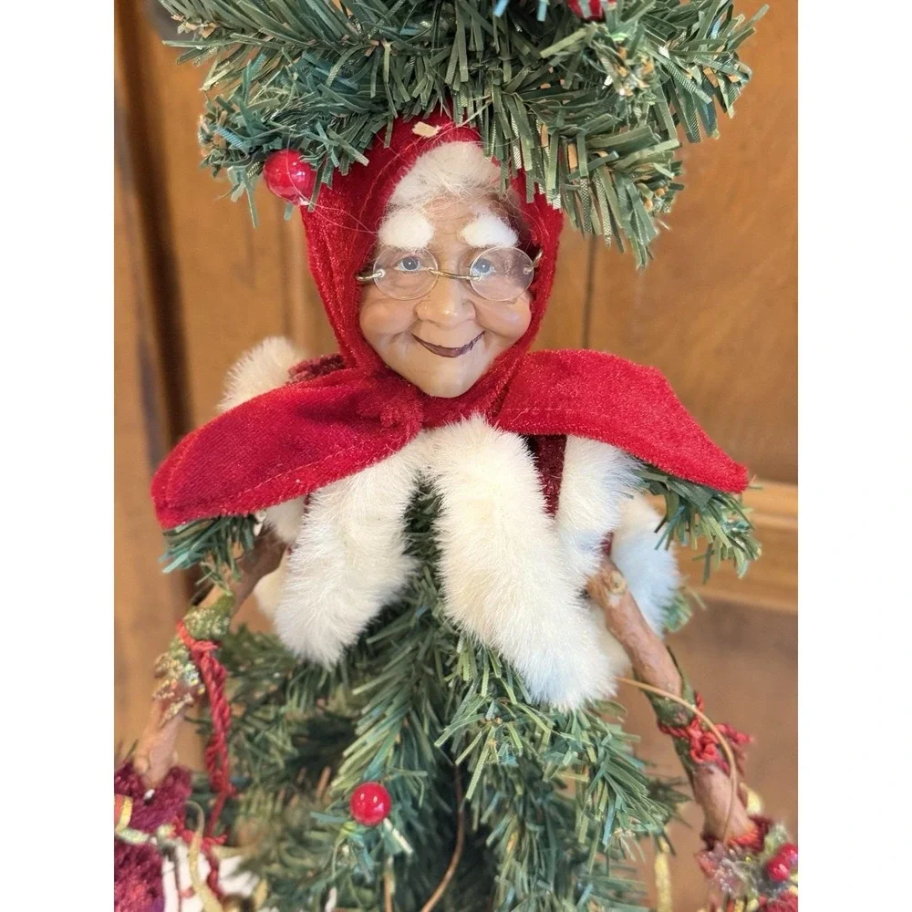 VTG Mrs Santa Posable Tree Christmas Decoration Holiday Elegance 22